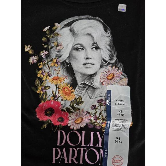 Dolly Parton Black Girls Crop Tshirt XS 4/5 - Picture 2 of 4